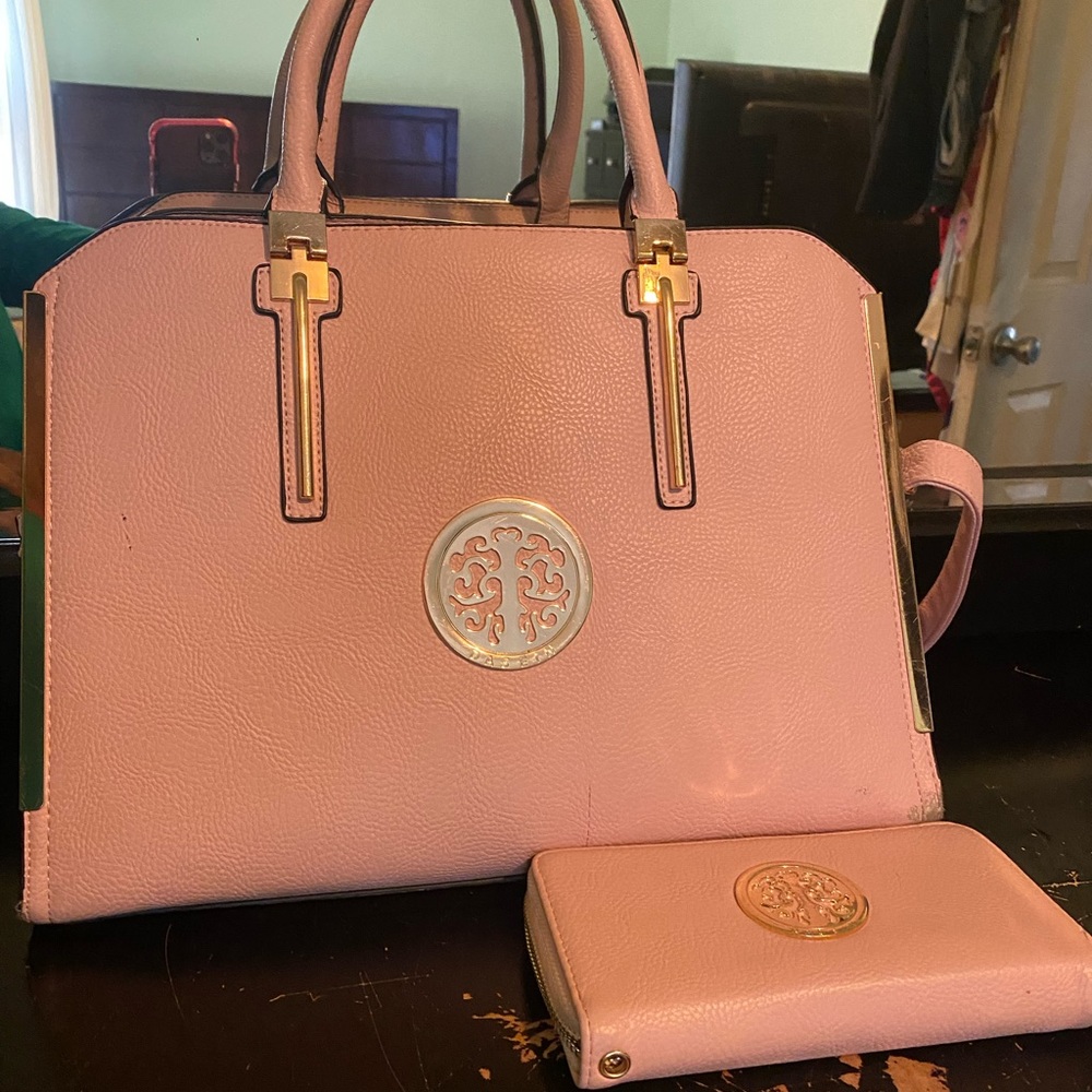 Pink Bag & Wallet Set